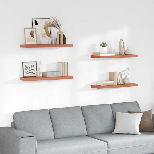 Wall Shelves (4 Pieces) 80x23.5x4cm Red