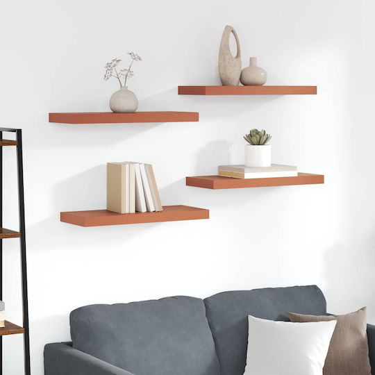 Wall Shelves (4 Pieces) 50x23x4cm Red