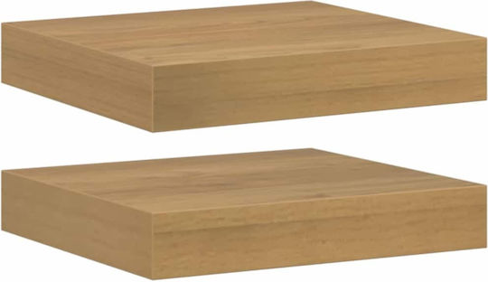 Brown Wall Shelves 2 Pieces 23x23.5x4cm