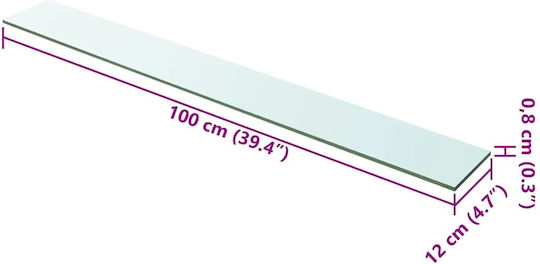Стенни Рафт Прозрачен (2 Бр.) 100x12x0.8 см