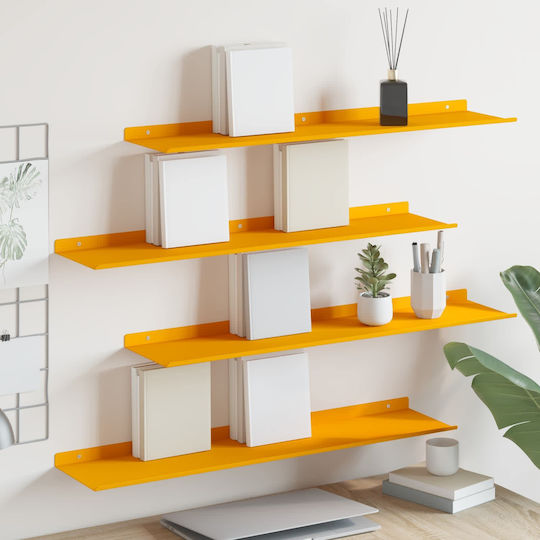 Wall Shelves (4pcs) 80x18x2.5cm Chamomile Yellow