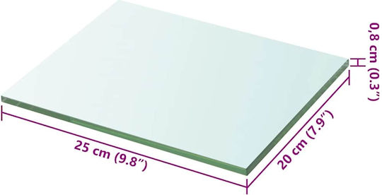 Wall Shelves Transparent 2 Pieces 20x25x0.8 cm
