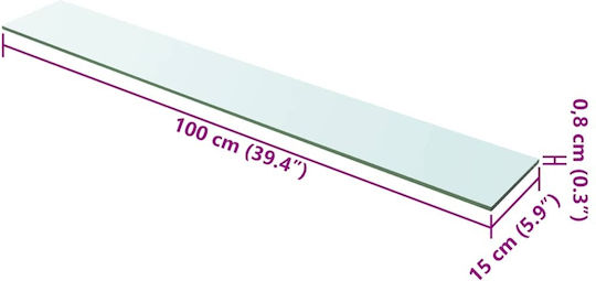 Прозрачен Стенен Рафт 100x15x0.8см