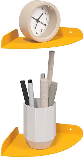 Floating Shelves Chamomile Yellow 2 Pieces 15x15x2 cm