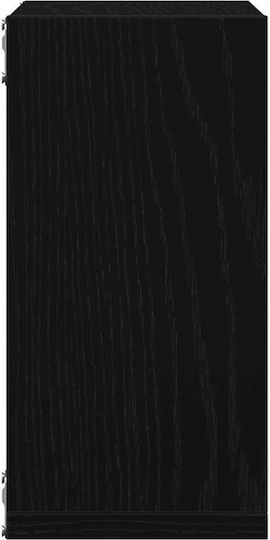 Wandregale Schwarz Eichenholz 2Stücke 30x15x30cm