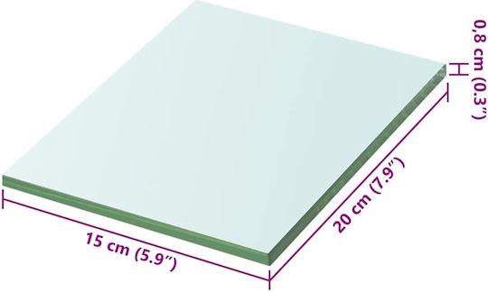Transparent Wall Shelves 2 Pieces 20x15x0.8cm