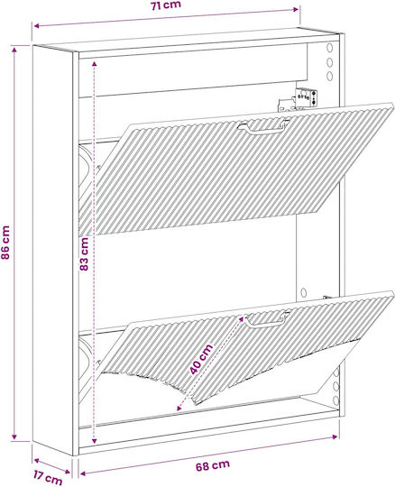 Metall Schuhorganisator Hoorn 71x17x86cm
