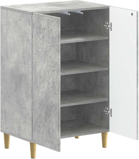 Delft Дървен шкаф за обувки за ботуши/боти, Сив, Д59.5 x Ш39.5 x В90 cm,