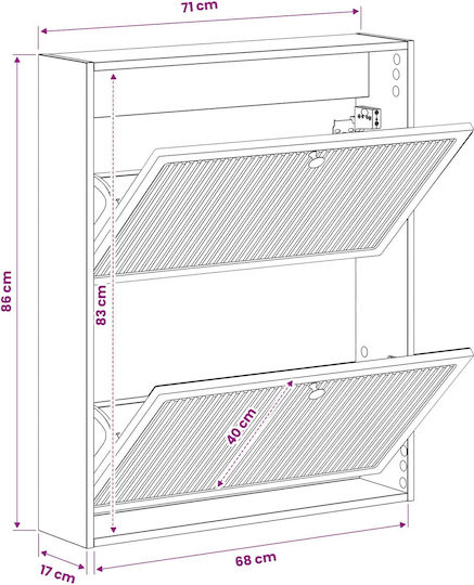 Metall Schuhorganisator Alkmaar 71x17x86cm