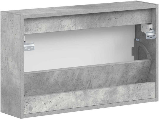 Alkmaar Метален Шкаф за Обувки Сив с Накланящи се Рафтове Д71xШ17xВ43cm