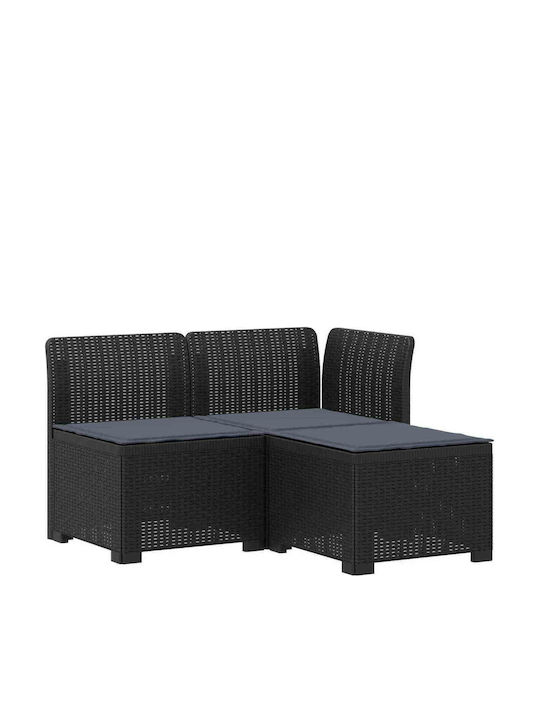 Three-Seater Outdoor Rattan Sofa With Cushions