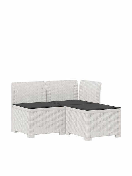 Canapea Tripost De Exterior Din Rattan Cu Perne