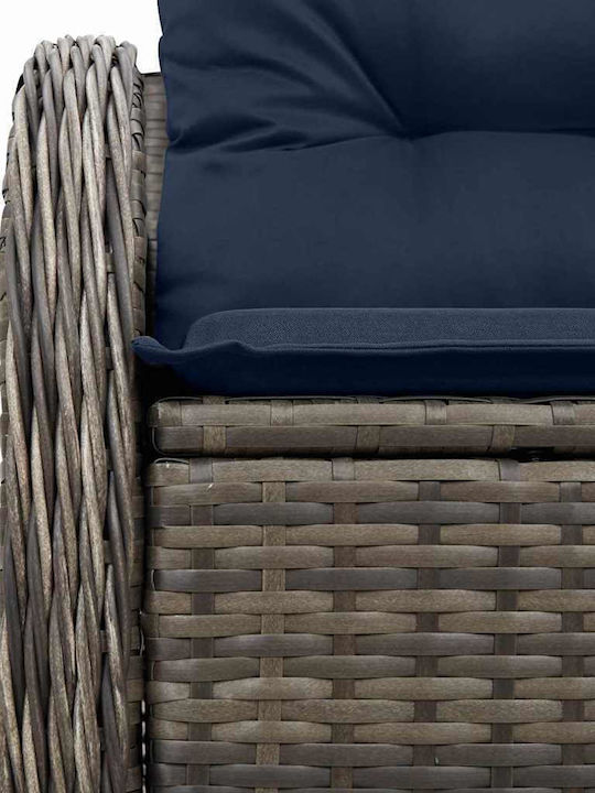 Canapea Cu Două Locuri De Exterior Din Rattan Cu Perne 121x62x69cm