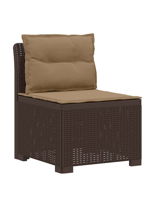 Drei-Sitzer Outdoor-Sofa aus Rattan mit Kissen