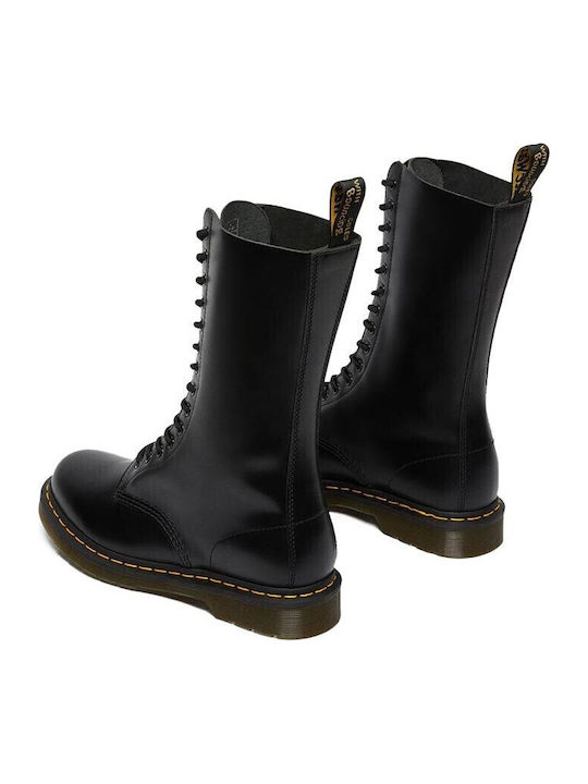 1914 Smooth Leder Damenstiefel Schwarz