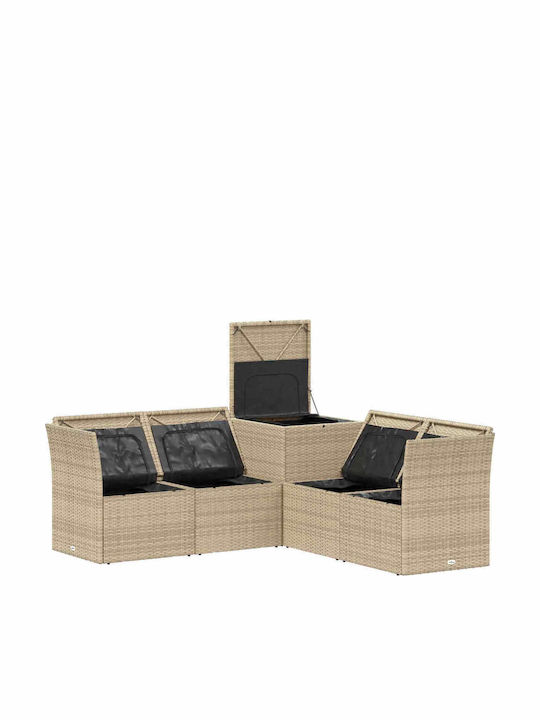 Canapea De Colț Pentru Exterior Din Rattan Cu Perne