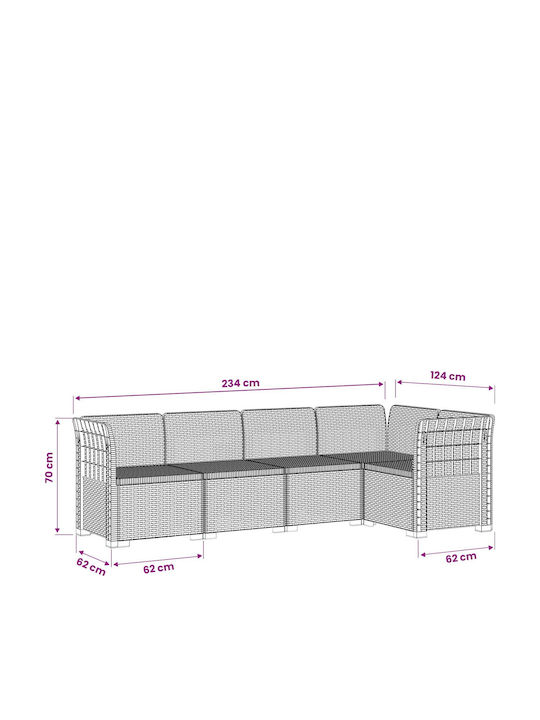 Outdoor Corner Sofa Made of Polypropylene