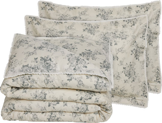 Das Home Комплект Плик за Завивка Кинг Сайз с 2 Калъфки 220x240 Prestige 1712 Grey, Ivory