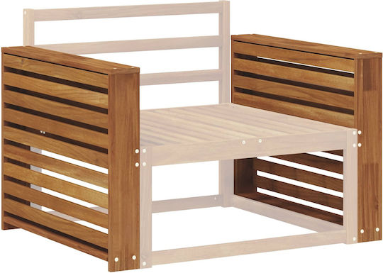 Dining Armchairs Wooden Natural 2 Pieces 78.5x61cm