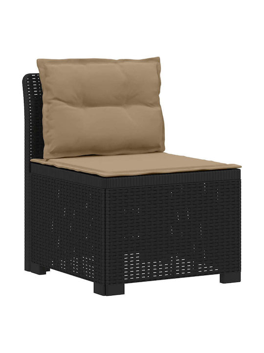 vidaXL Dreisitzer Gartenrattan Sofa mit Kissen
