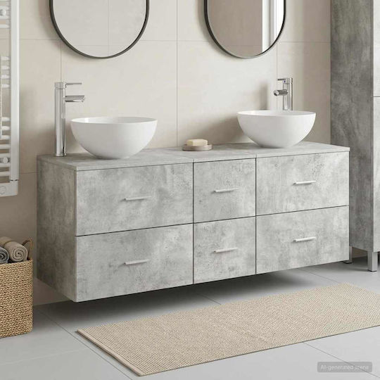 vidaXL Πάγκος χωρίς Νιπτήρα Μ49.5xΒ41xΥ64.5cm Γκρι Σκυροδέματος