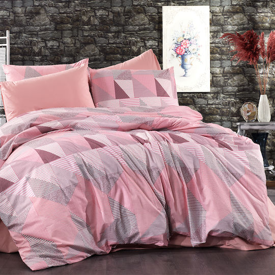 Dimcol Single 160x240 Geometrical 331 Pink - Salmon