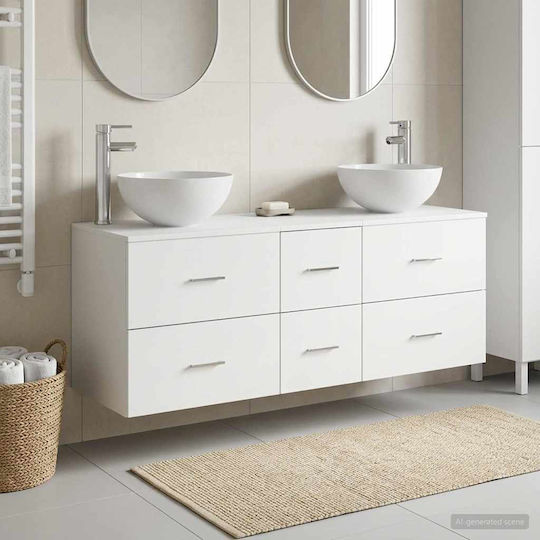 vidaXL Πάγκος χωρίς Νιπτήρα Μ49.5xΒ35xΥ63cm Λευκό