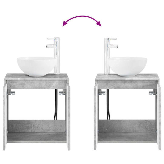 vidaXL Πάγκος χωρίς Νιπτήρα Μ33xΒ34.5xΥ100cm Γκρι Σκυροδέματος