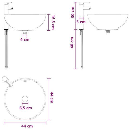vidaXL Πάγκος χωρίς Νιπτήρα Μ49.5xΒ44.5xΥ65cm Μαύρο