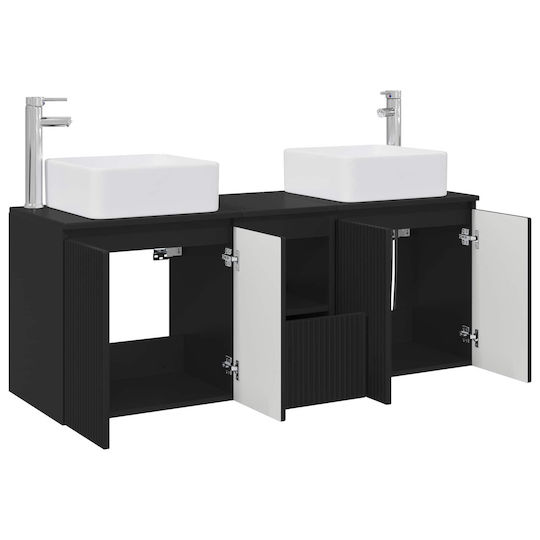 vidaXL Bathroom Vanity Unit Without Sink W53xD35xH63cm Black