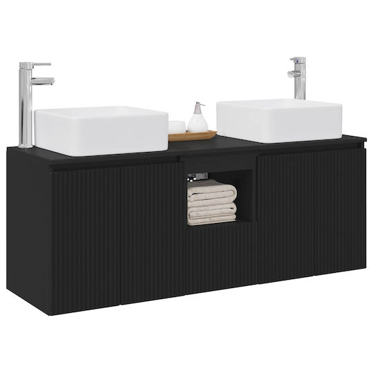 vidaXL Bathroom Vanity Unit Without Sink W53xD35xH63cm Black