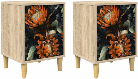 Nachttische Lochem Holz Beige 2Stücke 36x33x50cm