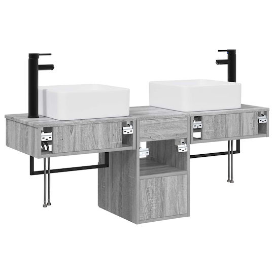 vidaXL Bathroom Vanity Unit Without Sink W53xD35xH39cm Grey Sonoma