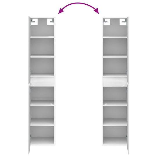 vidaXL Dulap de baie fără lavoar L33xA34.5xÎ160cm Alb