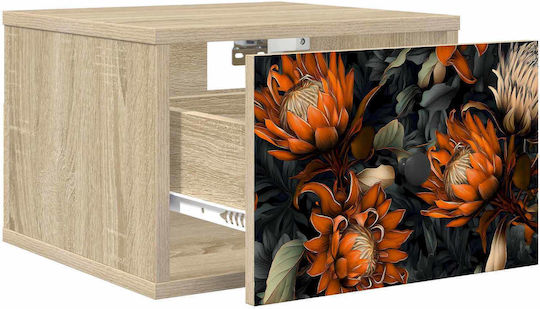 Bedside Table Lochem Wooden Beige 36x33x25cm