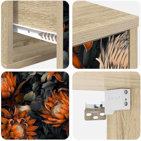 Bedside Table Lochem Wooden Beige 36x33x25cm