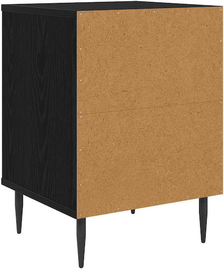 Nachttische Holz Schwarz 2Stücke 36x33x51cm