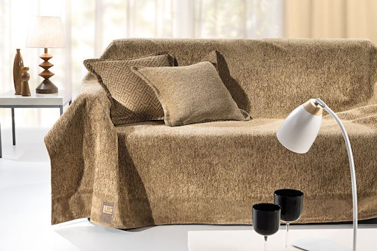 Guy Laroche Balance Sesselüberwurf Zwei Seiten Chenille 170x150cm Camel