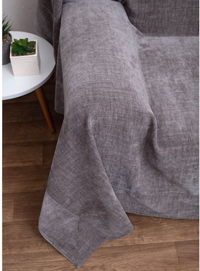 Viopros Σετ Ριχτάρια 3τμχ Chenille Γκρί
