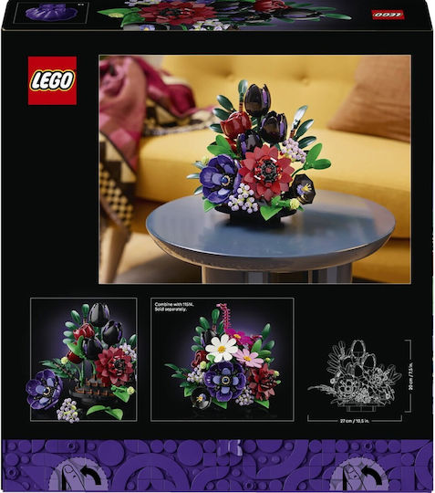 LEGO Botanical Collection Aranjament cu flori închise la culoare pentru 18+ Ani 562 buc