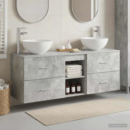 vidaXL Πάγκος χωρίς Νιπτήρα Μ49.5xΒ41xΥ64.5cm Γκρι Σκυροδέματος