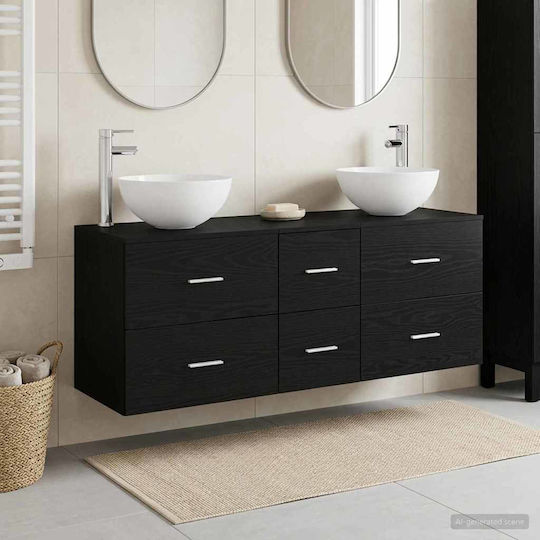 vidaXL Πάγκος χωρίς Νιπτήρα Μ49.5xΒ35xΥ63cm Μαύρη Δρυς