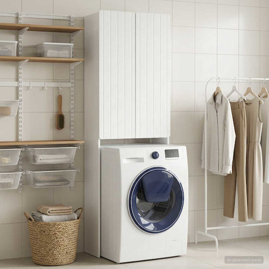 vidaXL Badezimmerschrank 66x25.5x190cm Weiß