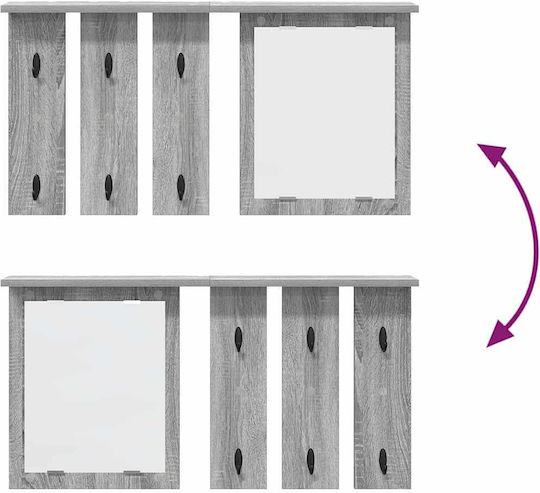 vidaXL Wall Hanger Metal Gray 85x10cm