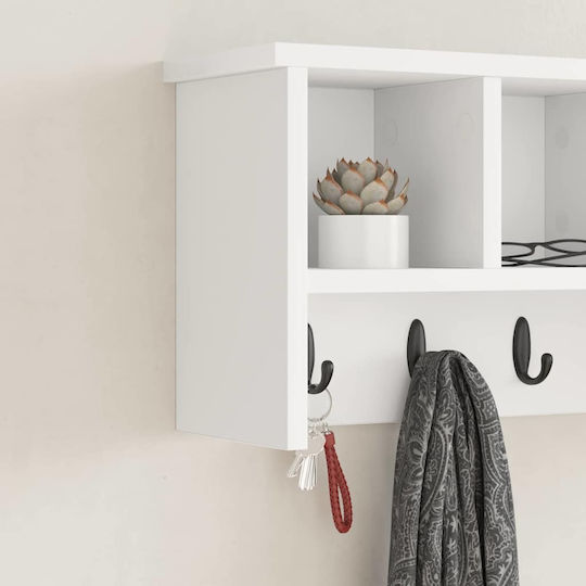 vidaXL Κρεμάστρα Τοίχου Ξύλινη Λευκή 50x26x16cm