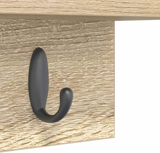 vidaXL Wooden Wall Hanger Brown 60x18x10.5cm 1pc