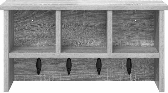 vidaXL Wandhalterung Hölzernes Grau 50x26x16cm