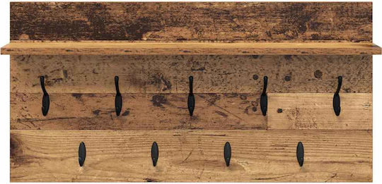 vidaXL Agățătoare de Perete Lemnoasă 80x12x40cm 1buc