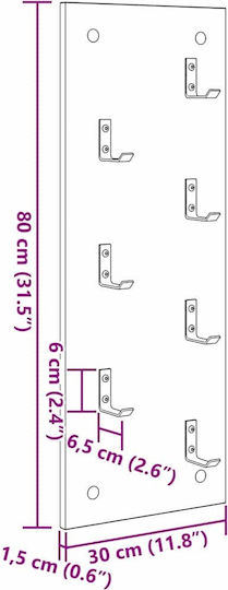 vidaXL Κρεμάστρα Τοίχου Ξύλινη Καφέ 30x1.5cm