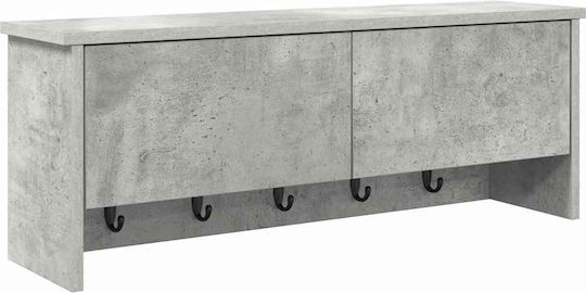 vidaXL Wooden Wall Hanger Gray 80x30x20cm 1pc